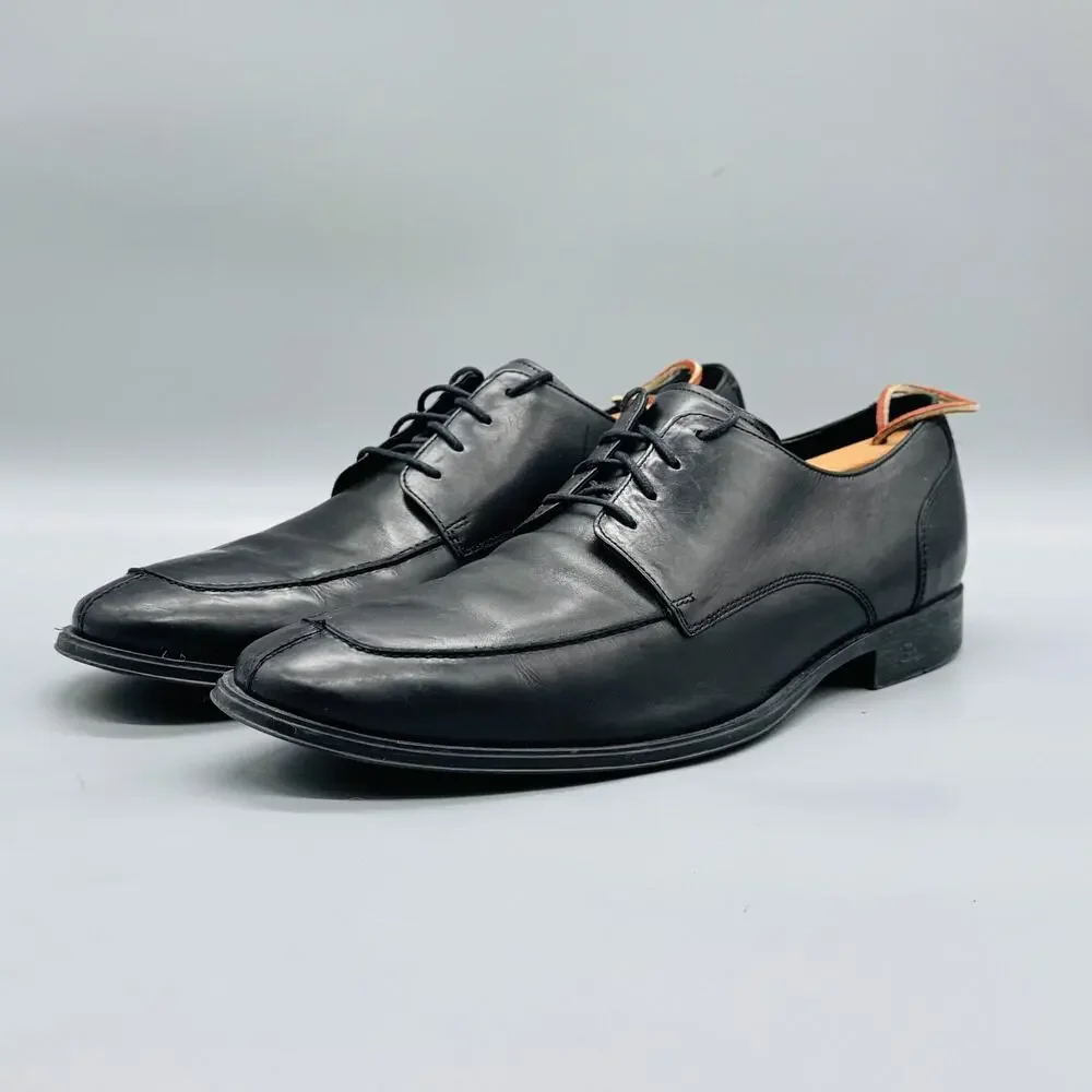 Cole Haan Shoes Mens 11.5 Black Leather Derby Oxford Lace Up Dress Square Toe
